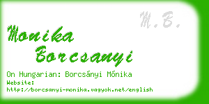 monika borcsanyi business card