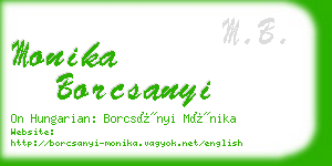 monika borcsanyi business card